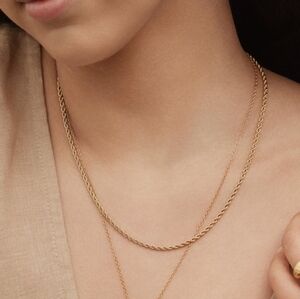 Statement Twisted Gold Plated Chain 16.5 Inches Adjustable Length